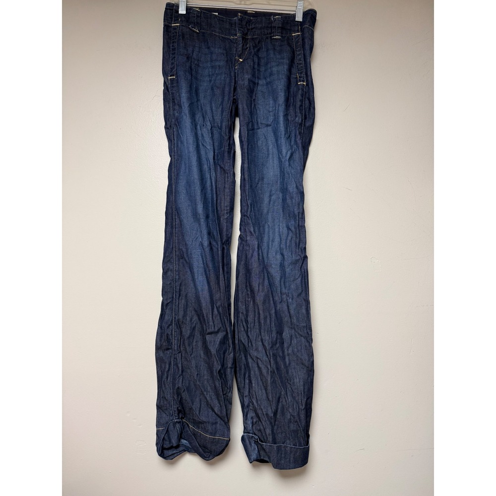 Banana Republic Womens Wide‎ Leg Premium Denim Jeans Blue Size 0